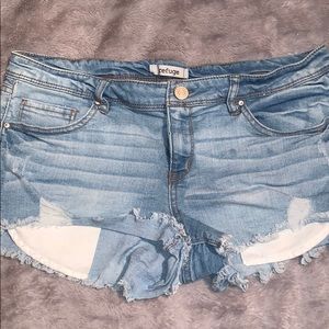 Charlotte Russe Light wash denim ripped shorts!